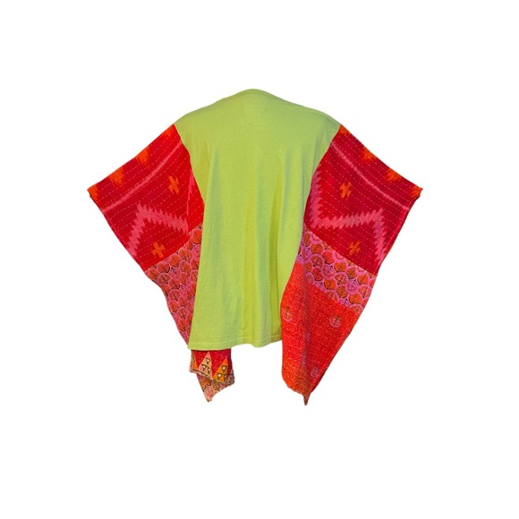 Handcrafted Upcycled STRAWBERRY SHORTCAKE Kantha Tunic NWT One Size - Picture 6 of 8